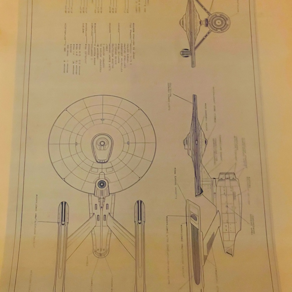Rare Star Trek USS Enterprise 24x36 Mylar Poster-excellent vintage collectible.